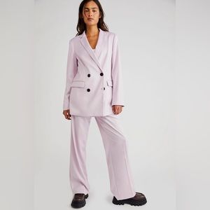 NWT Scotch & Soda Hot Pink satin Aloha Hula Double Breasted Suite, Size L